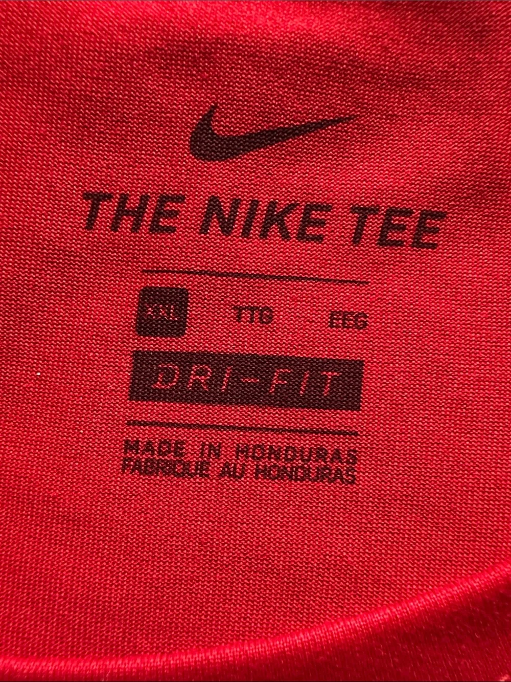 Nike Red Long-Sleeve Dri-FIT Logo Tee XXL